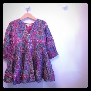 Pink Chicken New York silk little girls dress -3y